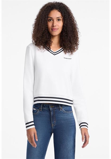 Felpa bianca GUESS jeans | Maglieria & Felpe | W5YQ18K68I4G011